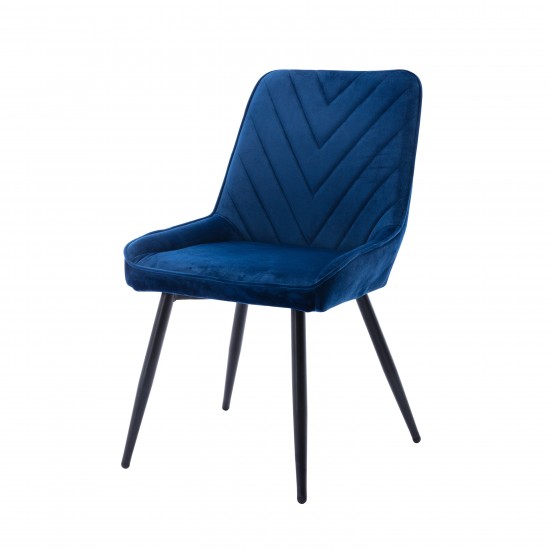 Techni Mobili Modern Contemporary Blue Velvet Chairs (Set of 2)