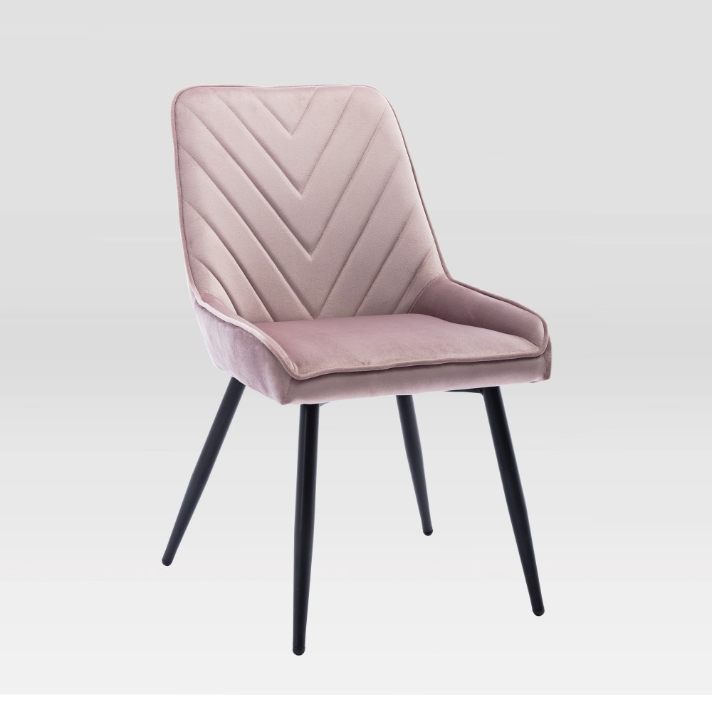 Techni Mobili Modern Contemporary Pink Velvet Chairs (Set of 2)