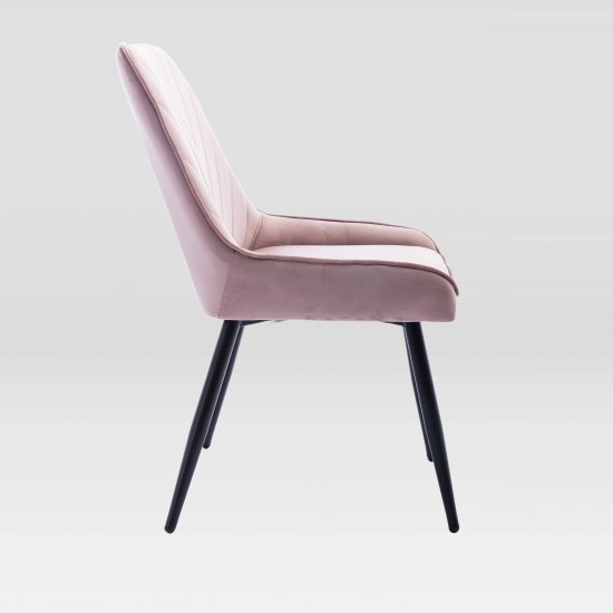 Techni Mobili Modern Contemporary Pink Velvet Chairs (Set of 2)