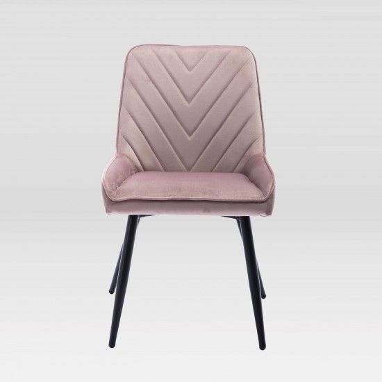 Techni Mobili Modern Contemporary Pink Velvet Chairs (Set of 2)