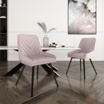 Techni Mobili Modern Contemporary Pink Velvet Chairs (Set of 2)