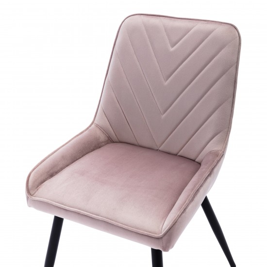 Techni Mobili Modern Contemporary Pink Velvet Chairs (Set of 2)