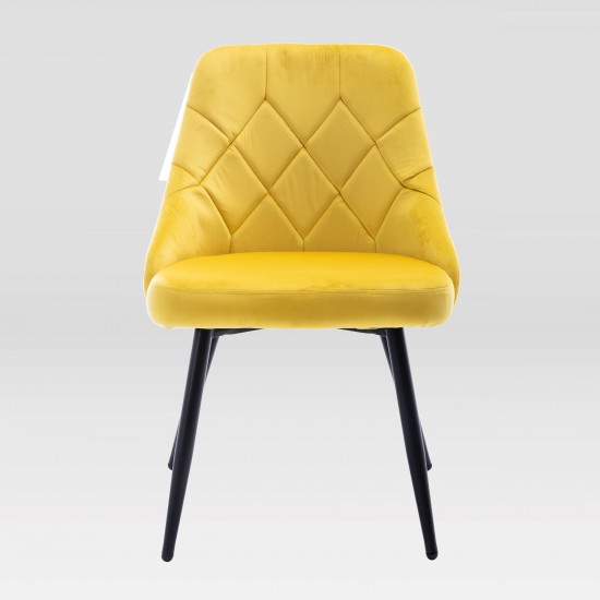 Techni Mobili Modern Contemporary Gold Tufted Velvet Chair (Set of 2)