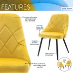 Techni Mobili Modern Contemporary Gold Tufted Velvet Chair (Set of 2)