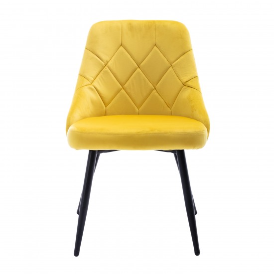 Techni Mobili Modern Contemporary Gold Tufted Velvet Chair (Set of 2)