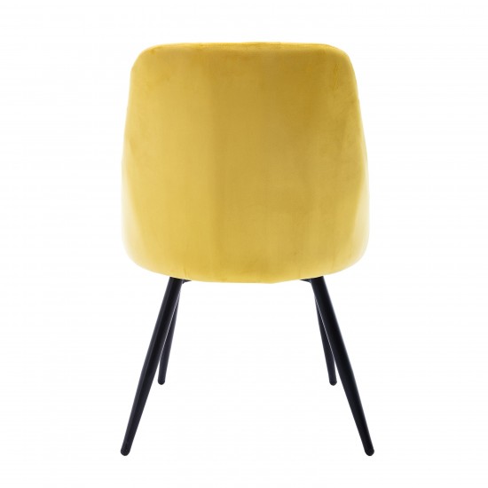 Techni Mobili Modern Contemporary Gold Tufted Velvet Chair (Set of 2)