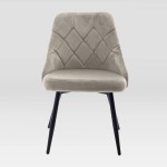 Techni Mobili Modern Contemporary Grey Tufted Velvet Chair (Set of 2)