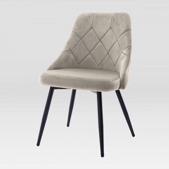 Techni Mobili Modern Contemporary Grey Tufted Velvet Chair (Set of 2)