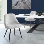 Techni Mobili Modern Contemporary Grey Tufted Velvet Chair (Set of 2)