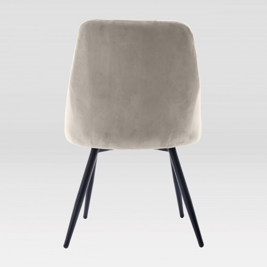 Techni Mobili Modern Contemporary Grey Tufted Velvet Chair (Set of 2)