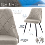 Techni Mobili Modern Contemporary Grey Tufted Velvet Chair (Set of 2)