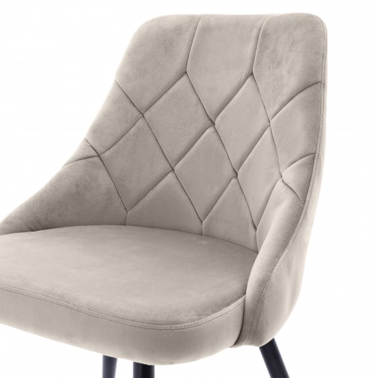 Techni Mobili Modern Contemporary Grey Tufted Velvet Chair (Set of 2)