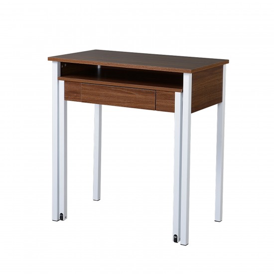 Techni Mobili Retractable Writing Desk with Storage, Walnut