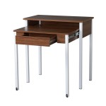 Techni Mobili Retractable Writing Desk with Storage, Walnut