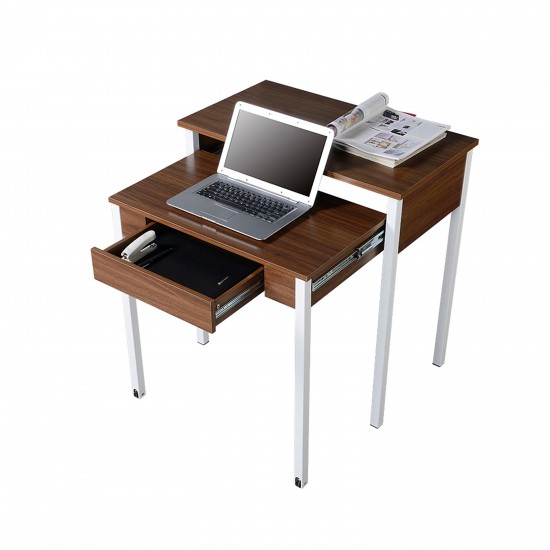 Techni Mobili Retractable Writing Desk with Storage, Walnut