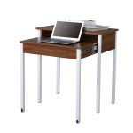 Techni Mobili Retractable Writing Desk with Storage, Walnut