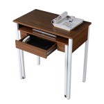 Techni Mobili Retractable Writing Desk with Storage, Walnut