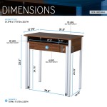 Techni Mobili Retractable Writing Desk with Storage, Walnut