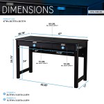 Techni Mobili Modern Writing Desk with Storage, Espresso