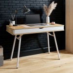 Techni Mobili Modern Multi Storage Computer Desk with Storage, Pine