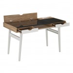 Techni Mobili Compact Computer Desk with Multiple Storage, Walnut