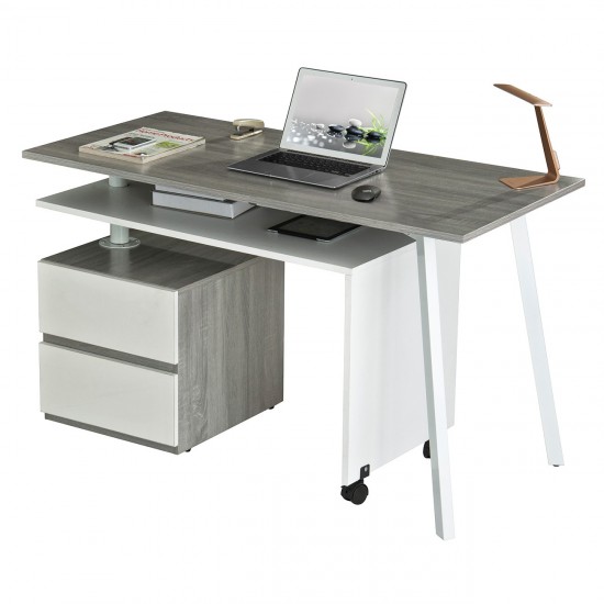 Techni Mobili Rotating Multi-Positional Modern Desk, Grey