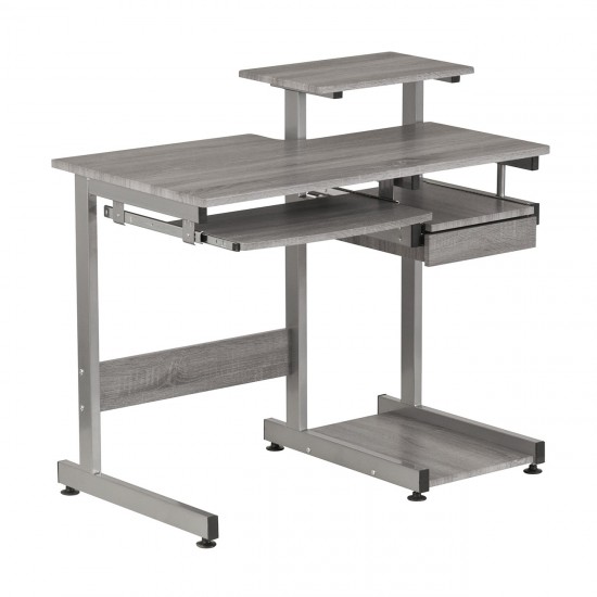 Techni Mobili Complete Computer Workstation Desk, Grey