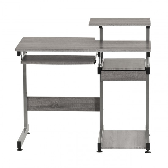 Techni Mobili Complete Computer Workstation Desk, Grey