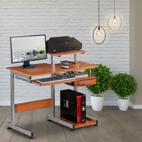 Techni Mobili Complete Computer Workstation Desk, Woodgrain