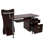 Techni Mobili Stylish Computer Desk with Storage, Chocolate