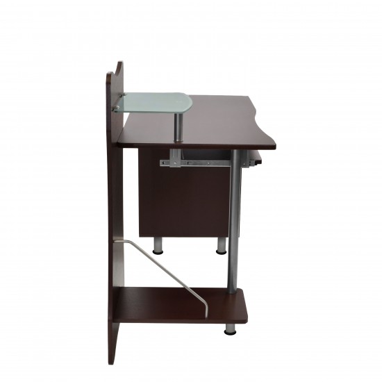 Techni Mobili Stylish Computer Desk with Storage, Chocolate