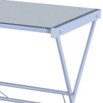 Techni Mobili L-Shaped Glass Computer Desk, White