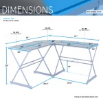 Techni Mobili L-Shaped Glass Computer Desk, White