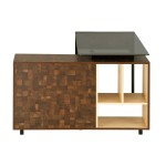 Techni Mobili L-Shape Corner Desk with Multiple Storage, Oak