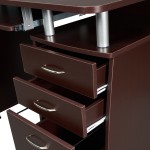 Techni Mobili Complete Workstation Computer Desk with Storage, Chocolate