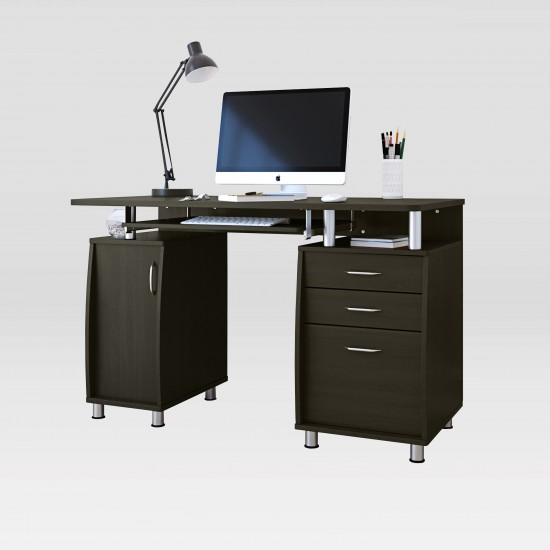 Techni Mobili Complete Workstation Computer Desk with Storage, Espresso