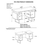 Techni Mobili Modern Office Desk with Storage, Walnut