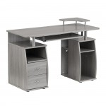 Techni Mobili Complete Computer Workstation Desk With Storage, Grey