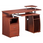 Techni Mobili Complete Computer Workstation Desk With Storage, Mahogany