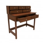 Techni Mobili Elegant Writing Desk with Storage and Hutch, Oak