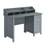 Techni Mobili Classic Office Desk with Storage, Grey