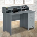 Techni Mobili Classic Office Desk with Storage, Grey