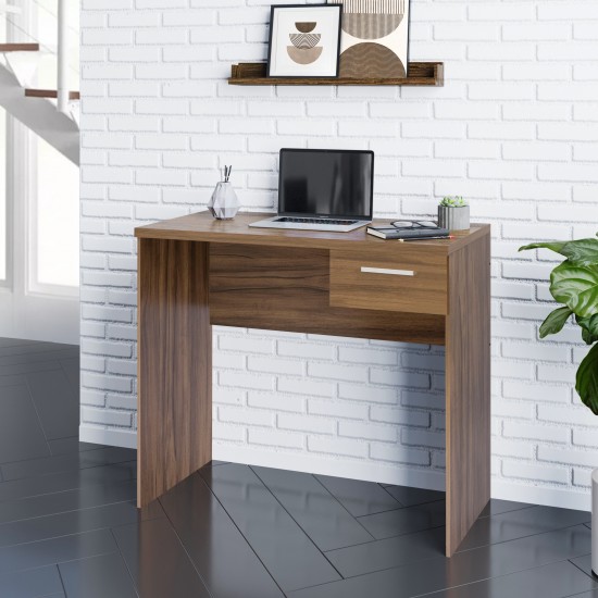 Techni Mobili Modern Computer Writing Desk with Drawer, Walnut