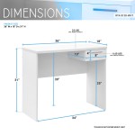 Techni Mobili Modern Computer Writing Desk with Drawer, White