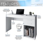 Techni Mobili Home Office Workstation with Storage, White