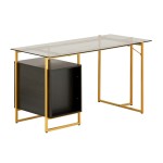 Techni Mobili Gold Computer Desk with Storage