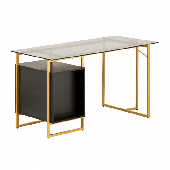 Techni Mobili Gold Computer Desk with Storage