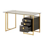 Techni Mobili Gold Computer Desk with Storage