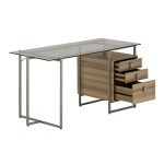 Techni Mobili Oak Computer Desk with Storage