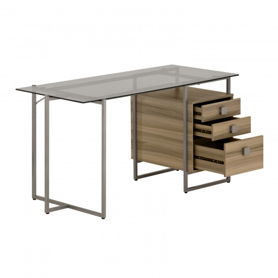 Techni Mobili Oak Computer Desk with Storage